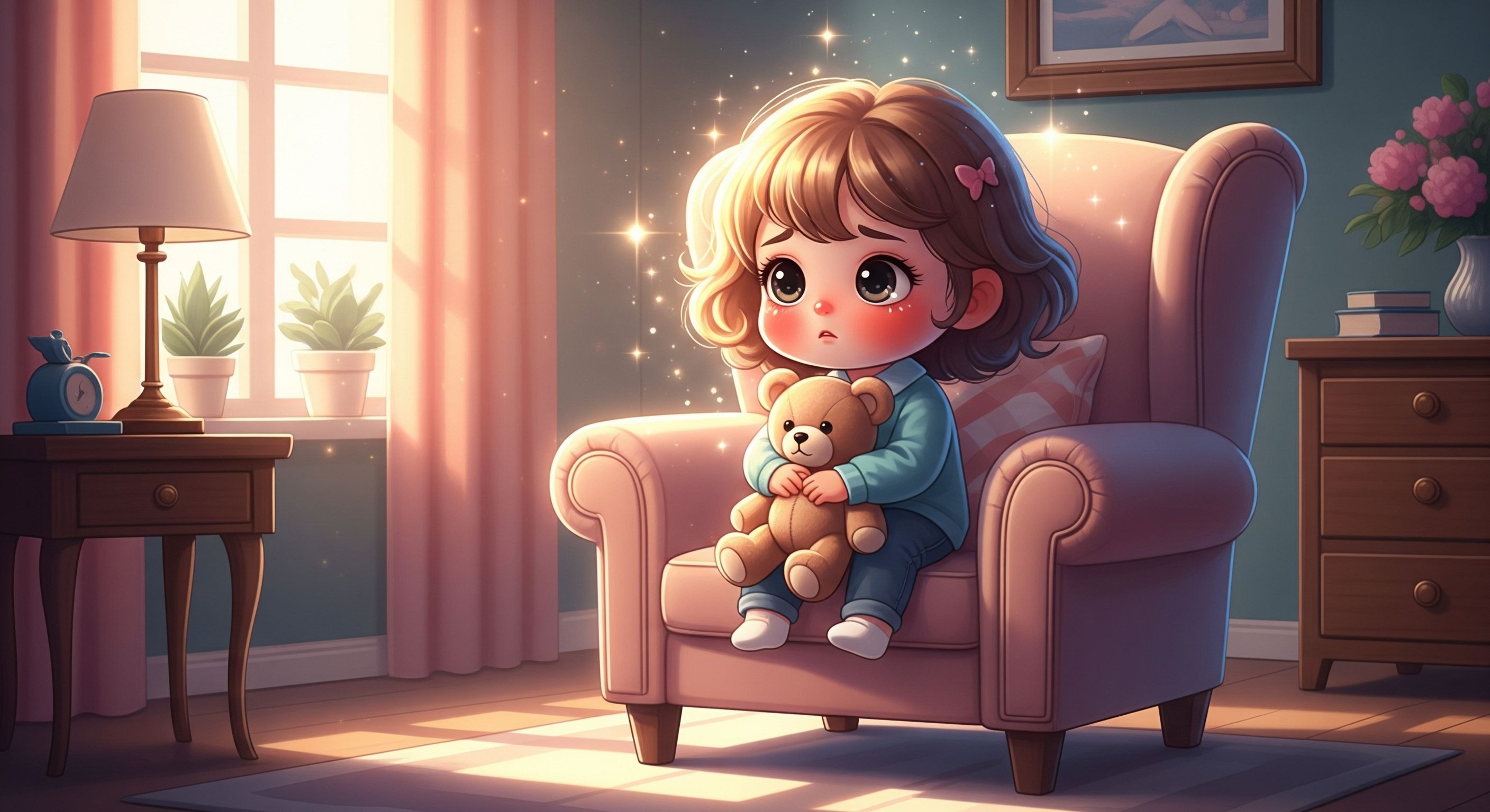 A child hugging a parent's leg, illustrating separation anxiety.