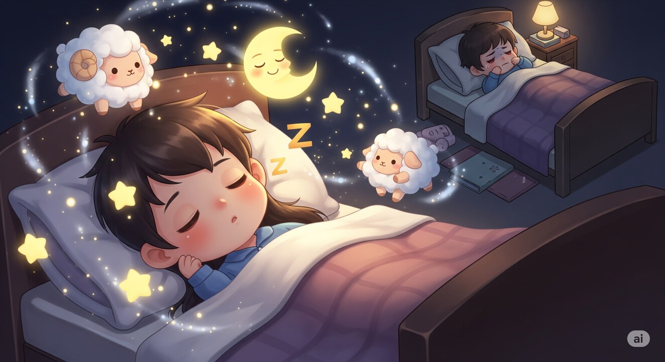 Parent reading a personalized DozilyBedtime story to a smiling child at bedtime